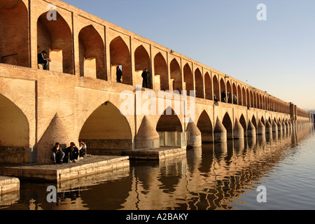 Si-o-Seh Pol, also called the Bridge of 33 Arches, Esfahan, Iran Stock Photo