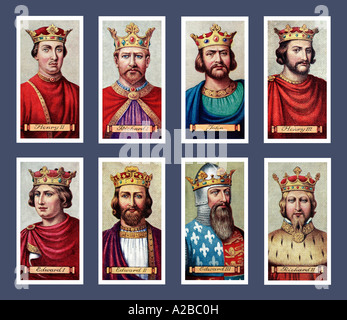 Carreras Kings and Queens of England Series Cigarette Cards 1935 EDITORIAL USE ONLY Stock Photo