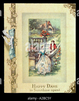 Vintage Early 20th Century Christmas Card Stock Photo