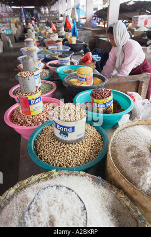 Beans Being Sold At Market Stall Stock Photo