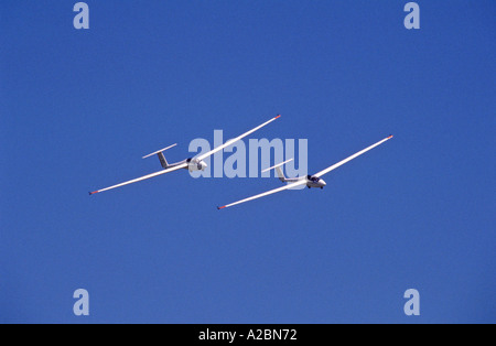 Two gliders in formation display at an airshow Stock Photo