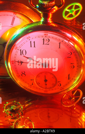 Pocket Watch and Gears Stock Photo