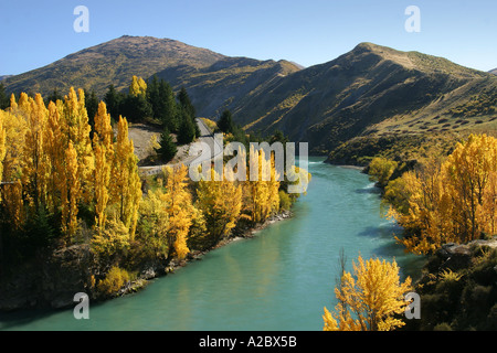 Autumn Colours Kawarau River Kawarau Gorge South Island New Zealand Stock Photo