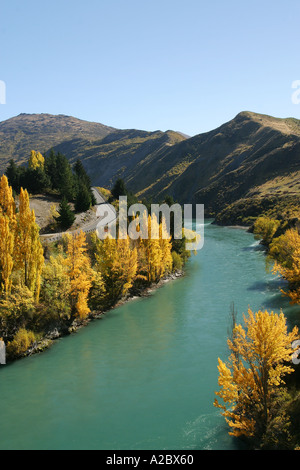 Autumn Colours Kawarau River Kawarau Gorge South Island New Zealand Stock Photo