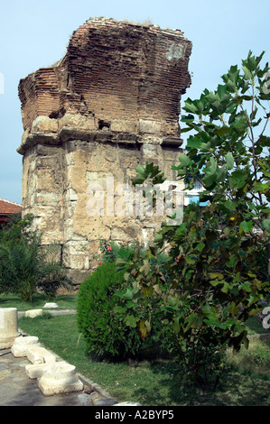 Ruins of the Church of St. John the Theologian at Philadelphia in the modern city of Alasehir, Turkey. Stock Photo