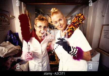 Aggie MacKenzie (left) and Kim Woodburn (right) from channel 4 television's How Clean is your house ? Stock Photo