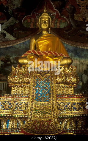 Buddha statue at Wat Saket in Bangkok in Thailand Stock Photo