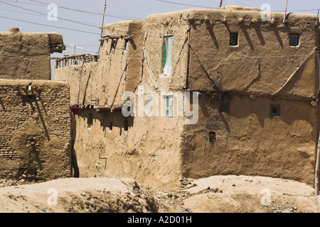 AFGHANISTAN Ghazni Houses inside ancient walls of Citadel The citadel was destroyed during First Anglo Afghan war since rebuilt Stock Photo