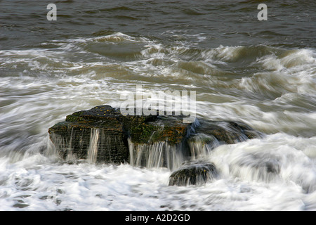 SSK76898 Abstract formation of waves Ganpatipule Maharashtra India Stock Photo