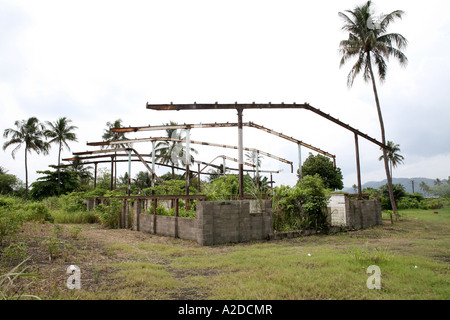 Damage caused by the 1994 eruption of Mt Tavurvur, Rabaul, East New Britain, Papua New Guinea Stock Photo