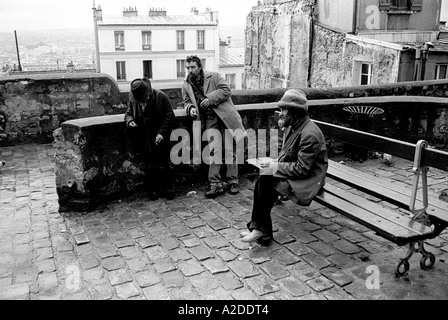 Clochards in Paris 1981 Stock Photo