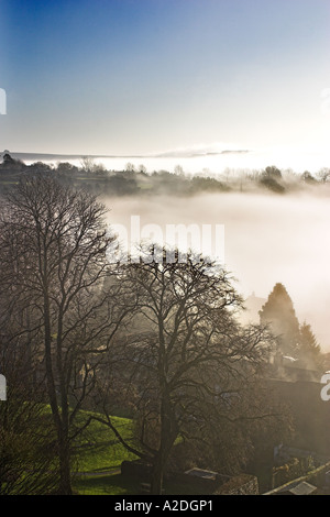 Shaftesbury in the Morning Mist Stock Photo