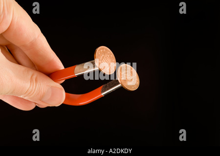 magnet with money Stock Photo