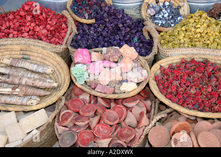 scents and soaps for sale, souk, Marrakesh, Morocco Stock Photo
