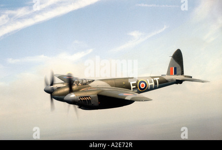 World War Two De Havilland Mosquito Bomber in flight. Plane to plane image. Stock Photo