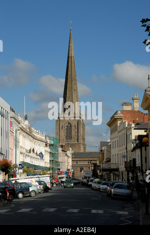 Broad Street Hereford with All Saints' Church in the background Stock Photo