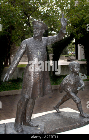 The Toledo Police memorial Garden and Statue, Ohio. Stock Photo