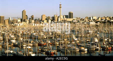 new zealand Auckland yacht harbour skyline Stock Photo