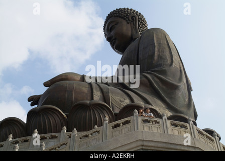 dh Tian Tan Buddha statue LANTAU HONG KONG Worlds tallest outdoor Buddha statue 34 metres high tourist viewing island Stock Photo