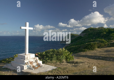 FRENCH WEST INDIES (FWI), Guadaloupe, Grande, Terre, GROS CAP: Pointe Gros Morne & Cross Stock Photo