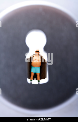 View through keyhole Stock Photo