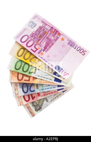 Fanned Euro notes Stock Photo