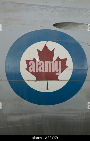 Canada, Alberta, Edmonton: Alberta Aviation Museum Canadian Maple Leaf Insignia / Voodoo Jet Stock Photo