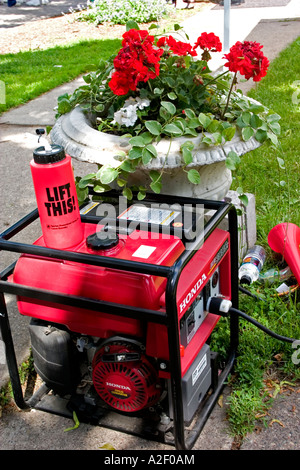 Electricity generator powering concession booth. Grand Old Day St Paul Minnesota USA Stock Photo