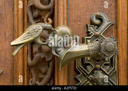 door handle, Hluboka Castle, Czech Republic, Ceske Budejovice Stock Photo