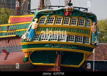 Amsterdam Maritime musem Replica of East Indian vessel Amsterdam Stock Photo