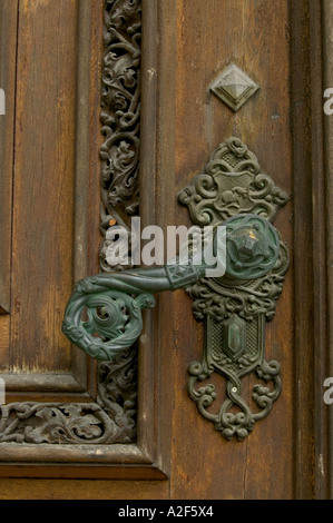 door handle, Hluboka Castle, Czech Republic, Ceske Budejovice Stock Photo