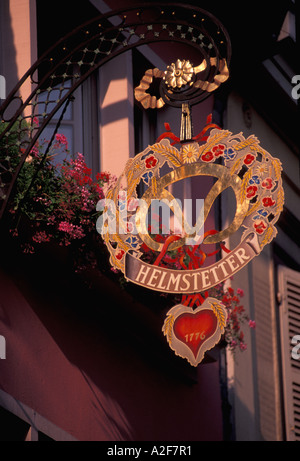 EU, France, Alsace, Colmar. Route du Vin, shop sign Stock Photo