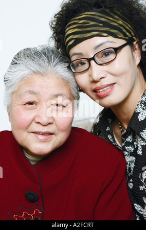 Portrait of a mature woman and a senior woman posing Stock Photo