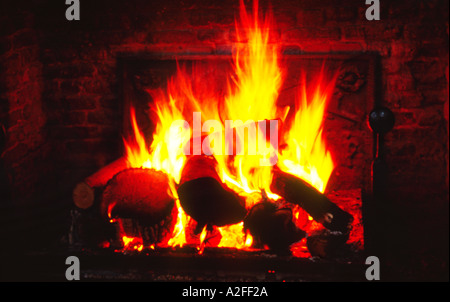 Log Fire Stock Photo