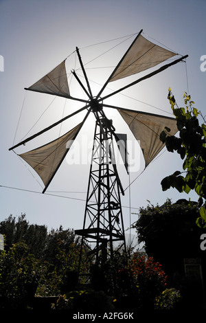 Wind wheel, windmill, Lasithi Plateau, Eastern Crete, Greece Stock Photo