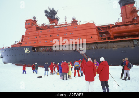 Russia, Arctic Circle, Franz Josef Land, nuclear powered icebreaker 'Sovietsky Soyuz' Stock Photo