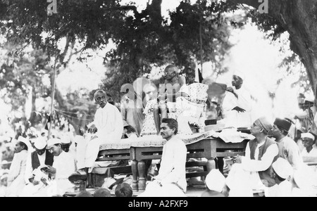 Mahatma Gandhi during a meeting at Surat Gujarat India 1929 Stock Photo