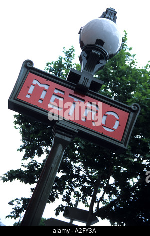 Parisian Metro sign France Stock Photo