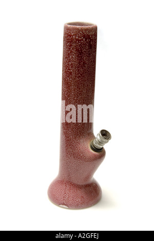 'Bong' style smokers pipe on a white studio background. Stock Photo