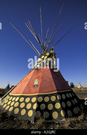 NA, USA, Montana, Hardin Native American teepees Stock Photo