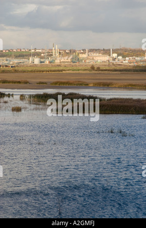 Ineos Chemical Complex on the banks of the River Mersey Stock Photo