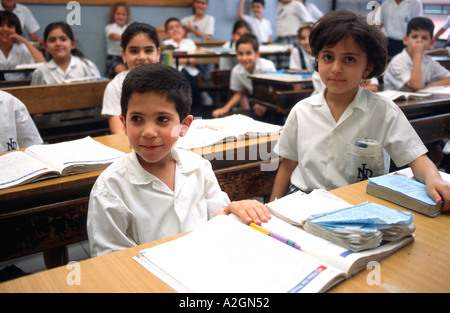 Children in a Lebanese primary school classroom. Stock Photo