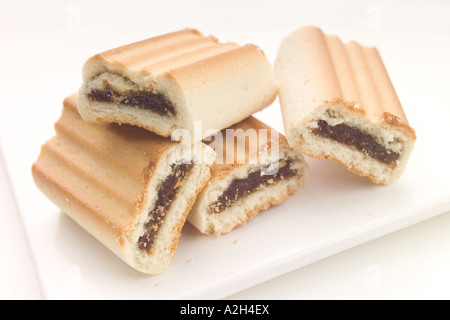 plate of fig rolls Stock Photo