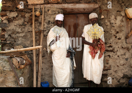 Ethiopian Priests In Narga Selassie Church On Island Of Dek, Lake Tana ...