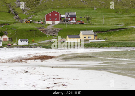 Refviksanden beach, Vagsoy Island, Sogn og Fjordane, Norway Stock Photo