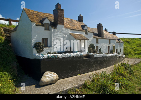 miniture replica cottages of boscastle at lands end in cornwall,england Stock Photo