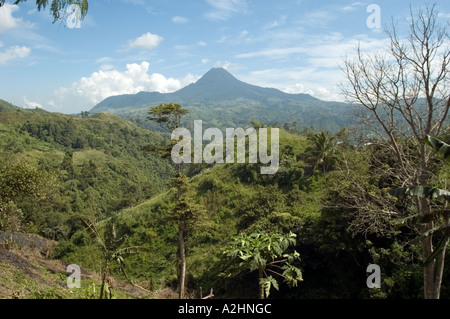 Mount Matutum is a dormant volcano, north of General Santos in South Cotabato Province, Mindanao, Philippines. Stock Photo