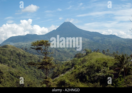 Mount Matutum is a dormant volcano, north of General Santos in South Cotabato Province, Mindanao, Philippines. Stock Photo