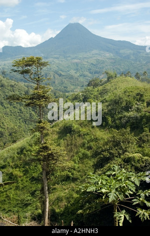 Mount Matutum is a dormant volcano, north of General Santos in South Cotabato Province, Mindanao, Philippines. Stock Photo