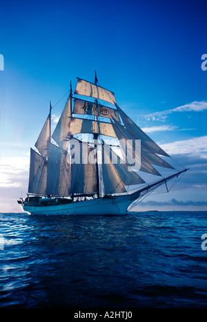 Tall Ship Schooner Lady Ellen under full sails. Stock Photo